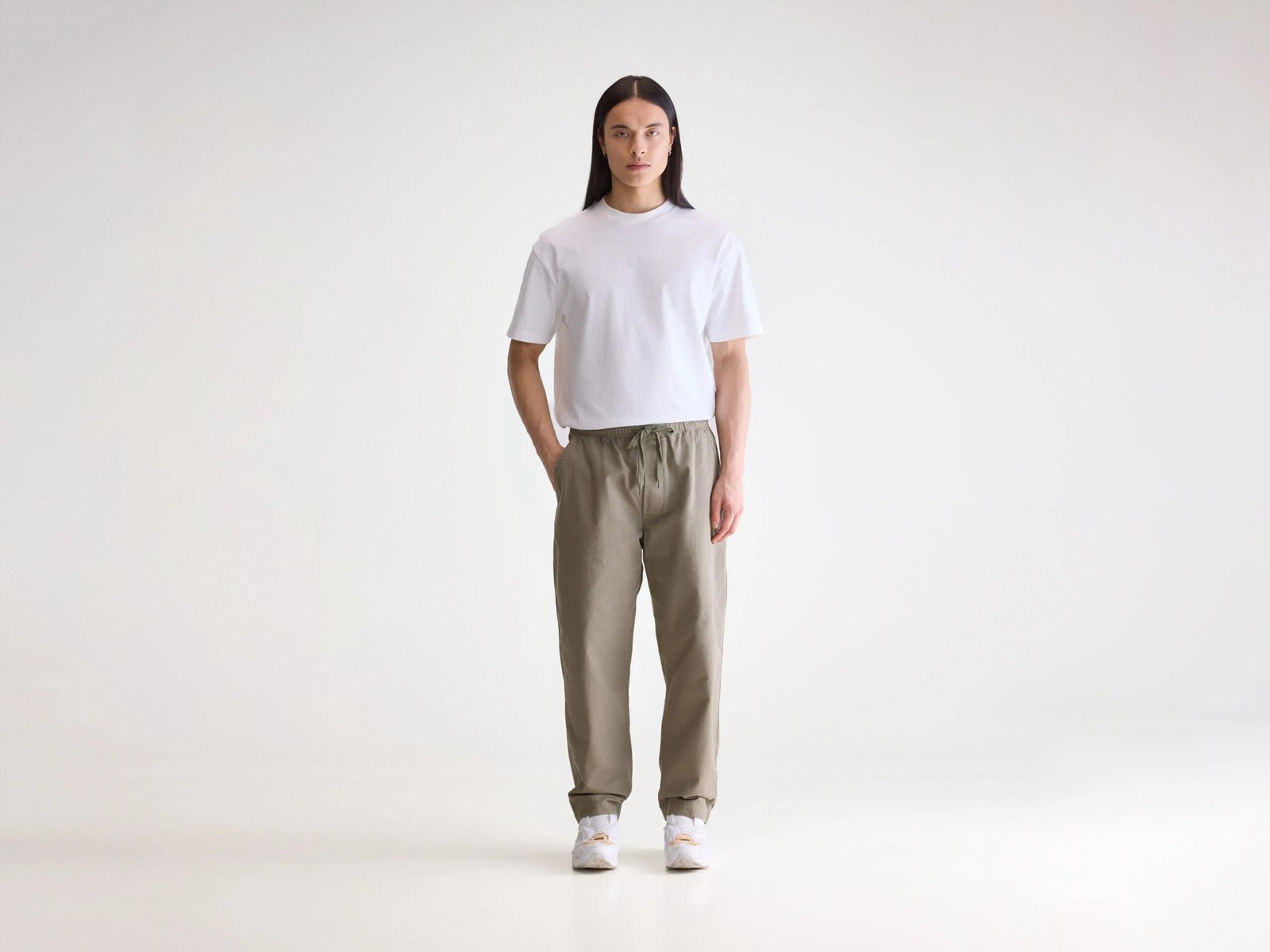 Julius baggy trousers (252 / M / DUSTY OLIVE)