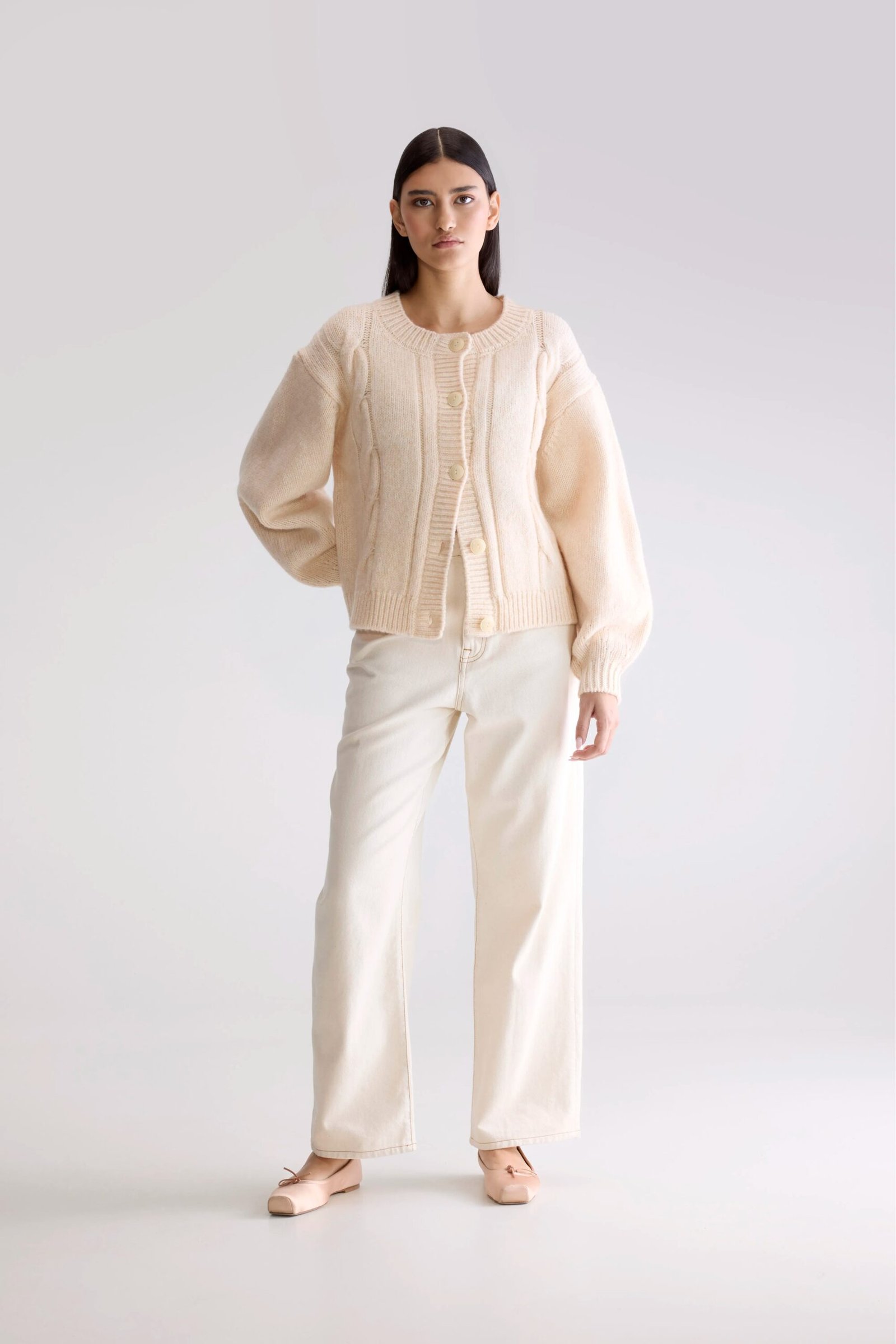 Dico chunky cardigan (252 / W / IVORY) - Image 3