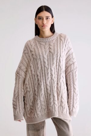 Nesk cable knit sweater  (252 / W / SABLE)